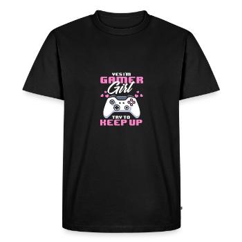 Oui je suis une fille de jeu drôle vidéo Gamer Girls - T-shirt Premium bio Homme - noir - Devant - Nico (187cm)