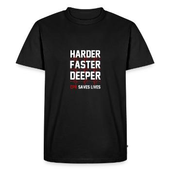 Plus difficile plus rapide ambulancier paramédical emt plus profond Premier intervenant - T-shirt Premium bio Homme - noir - Devant - Nico (187cm)