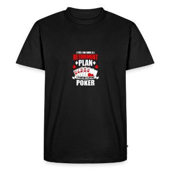 Jeu J’ai un plan de retraite que je prévois - T-shirt Premium bio Homme - noir - Devant - Nico (187cm)