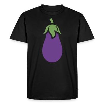 Aubergine - T-shirt Premium bio Homme - noir - Devant - Nico (187cm)