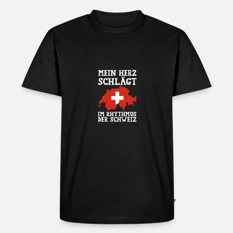 Schweizer Schweiz - Männer Premium Bio T-Shirt - Schwarz