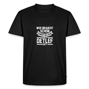 Prénom Detlef - T-shirt Premium bio Homme - noir - Devant - Nico (187cm)