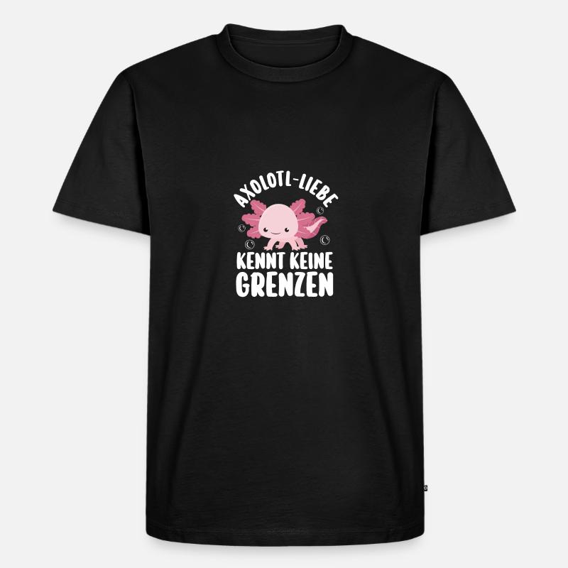 Axolotl - Männer Premium Bio T-Shirt - Schwarz