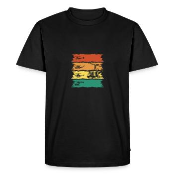 Pilot Flying Aviator Helicopter Helicopter - Men's Premium Organic T-Shirt - black - Front - Nico (187cm)