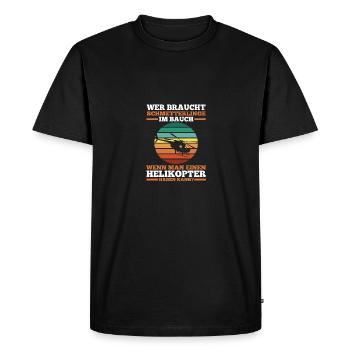 Pilot Helicopter Helicopter - Men's Premium Organic T-Shirt - black - Front - Nico (187cm)