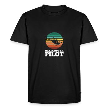 Pilot Helicopter Helicopter - Men's Premium Organic T-Shirt - black - Front - Nico (187cm)