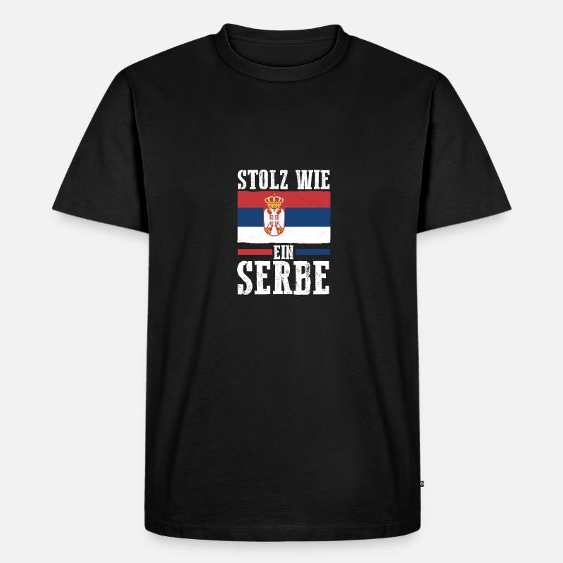 Serben Serbisch Serbien - Männer Premium Bio T-Shirt - Schwarz