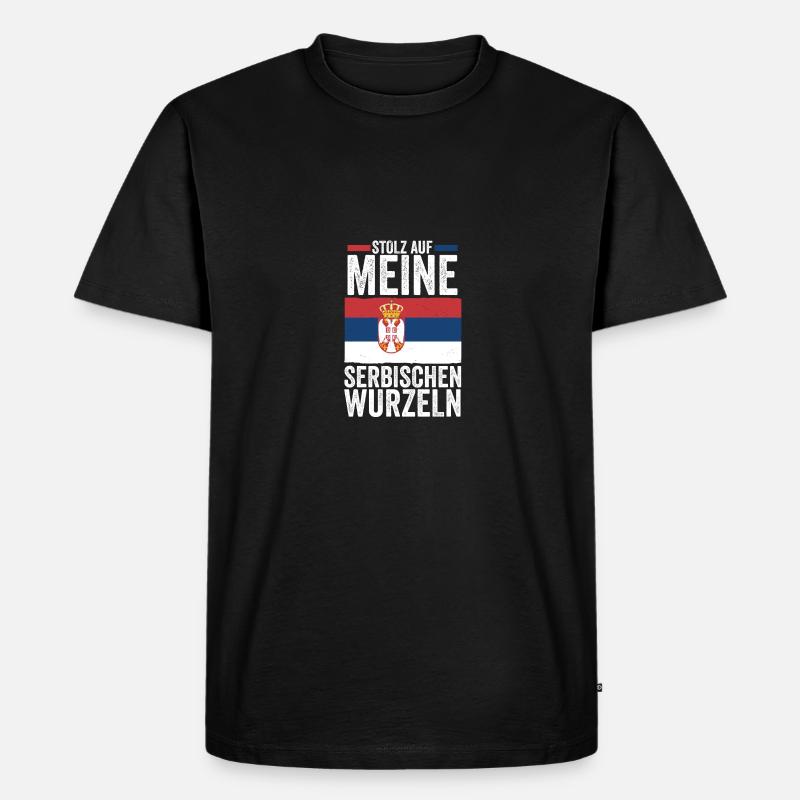 Serben Serbisch Serbien - Männer Premium Bio T-Shirt - Schwarz