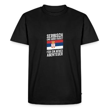 Serbe Serbe Serbie - T-shirt Premium bio Homme - noir - Devant - Nico (187cm)