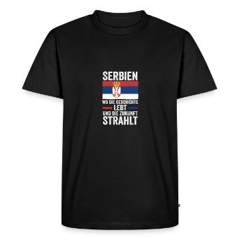 Serbe Serbe Serbie - T-shirt Premium bio Homme - noir - Devant - Nico (187cm)
