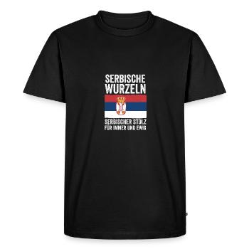 Serbe Serbe Serbie - T-shirt Premium bio Homme - noir - Devant - Nico (187cm)