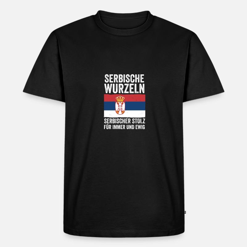 Serben Serbisch Serbien - Männer Premium Bio T-Shirt - Schwarz