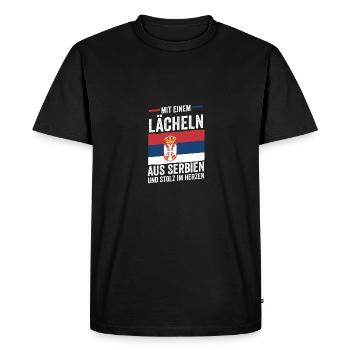 Serbe Serbe Serbie - T-shirt Premium bio Homme - noir - Devant - Nico (187cm)