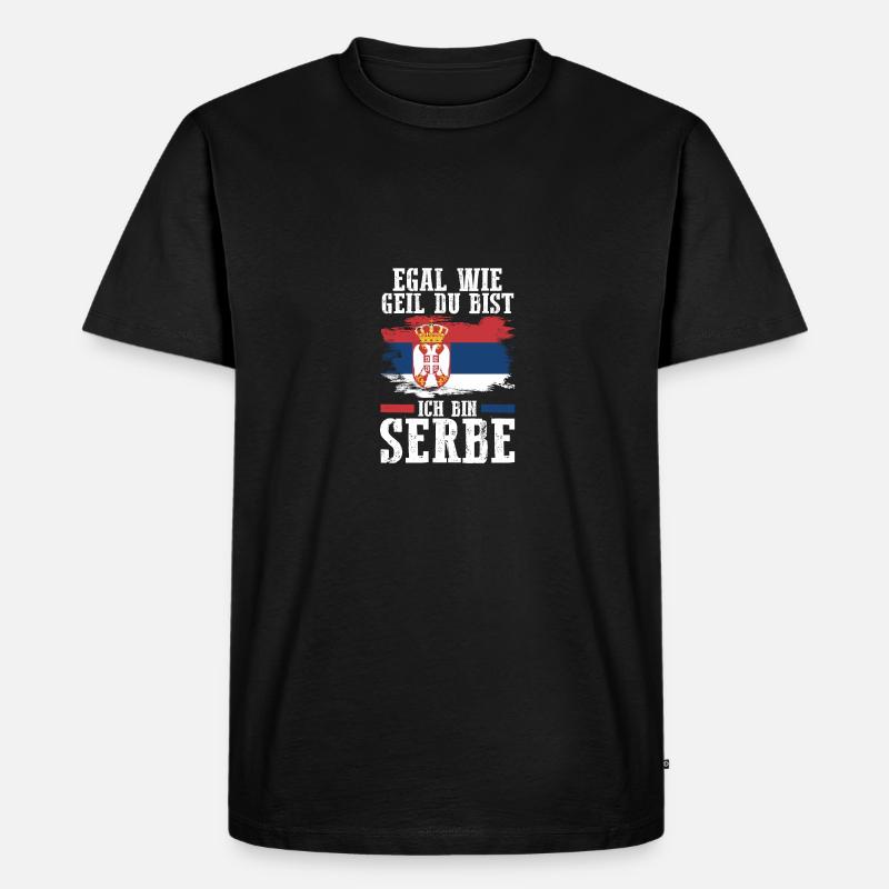 Serben Serbisch Serbien - Männer Premium Bio T-Shirt - Schwarz