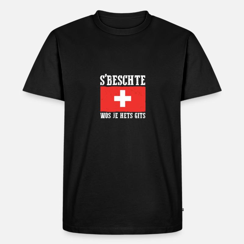 Schweizer Schweiz - Männer Premium Bio T-Shirt - Schwarz