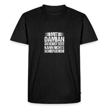 First name Damian - Men's Premium Organic T-Shirt - black - Front - Nico (187cm)