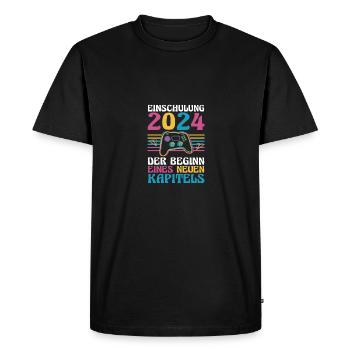 1st Grade Schoolchild Back to School Gamer School Enrollment - Men's Premium Organic T-Shirt - black - Front - Nico (187cm)