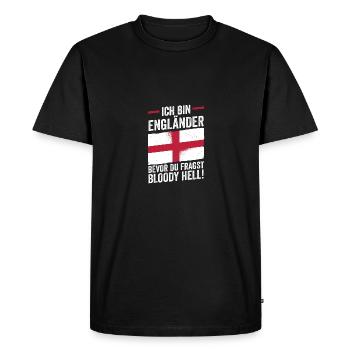 Grande-Bretagne Anglais Angleterre - T-shirt Premium bio Homme - noir - Devant - Nico (187cm)