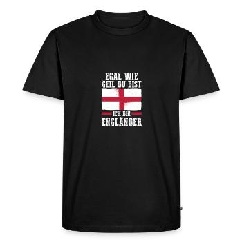 Grande-Bretagne Anglais Angleterre - T-shirt Premium bio Homme - noir - Devant - Nico (187cm)