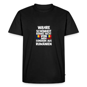 Roumain Roumanie Roumanie - T-shirt Premium bio Homme - noir - Devant - Nico (187cm)