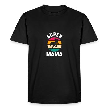 Maman Super-héroïne Maman - T-shirt Premium bio Homme - noir - Devant - Nico (187cm)