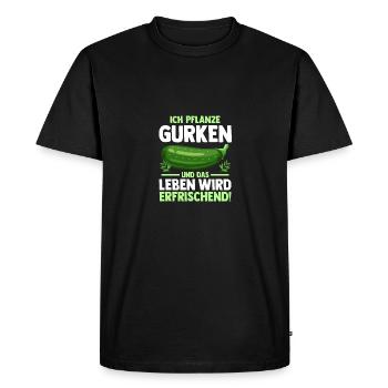 Jardinier Concombre Jardin fermier - T-shirt Premium bio Homme - noir - Devant - Nico (187cm)