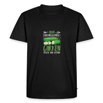 Jardinier Concombre Jardin fermier - T-shirt Premium bio Homme - noir - Devant - Nico (187cm)