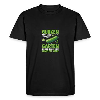 Jardinier Concombre Jardin fermier - T-shirt Premium bio Homme - noir - Devant - Nico (187cm)
