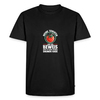 Jardinier Tomate Jardin Fermier - T-shirt Premium bio Homme - noir - Devant - Nico (187cm)