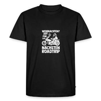 Père Noël moto Noël Noël - T-shirt Premium bio Homme - noir - Devant - Nico (187cm)
