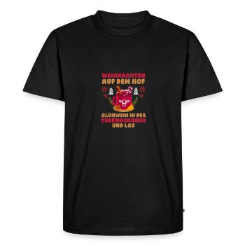 Santa Claus Tractor Christmas Party Farmer Landwi - Men's Premium Organic T-Shirt - black - Front - Nico (187cm)