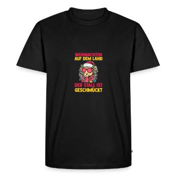 Père Noël tracteur Noël fête de Noël agriculteur construction - T-shirt Premium bio Homme - noir - Devant - Nico (187cm)