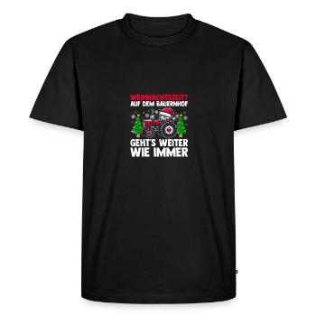 Santa Claus Tractor Christmas Party Farmer Construction - Men's Premium Organic T-Shirt - black - Front - Nico (187cm)