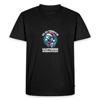 Père Noël Noël équitation cavalier chevaux - T-shirt Premium bio Homme - noir - Devant - Nico (187cm)