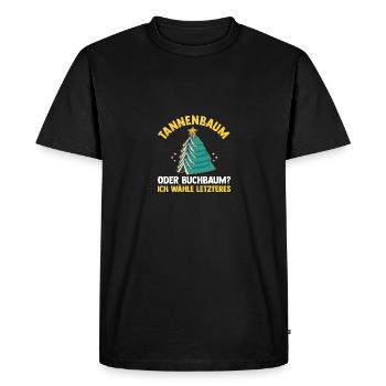 Père Noël Noël Livres de lecture - T-shirt Premium bio Homme - noir - Devant - Nico (187cm)