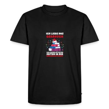 Père Noël Noël Livres de lecture - T-shirt Premium bio Homme - noir - Devant - Nico (187cm)