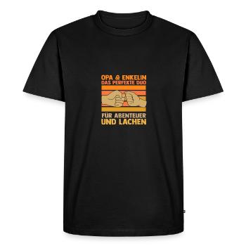 Papi et petite-fille - T-shirt Premium bio Homme - noir - Devant - Nico (187cm)