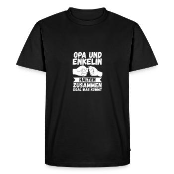 Grandpa and grandson - Men's Premium Organic T-Shirt - black - Front - Nico (187cm)