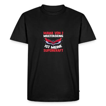 Mom of 2 children - Men's Premium Organic T-Shirt - black - Front - Nico (187cm)