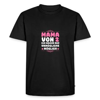 Mom of 2 children - Men's Premium Organic T-Shirt - black - Front - Nico (187cm)