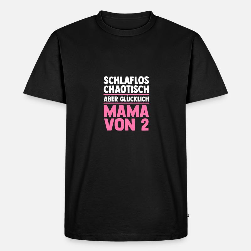 Mama Von 2 Kindern - Männer Premium Bio T-Shirt - Schwarz