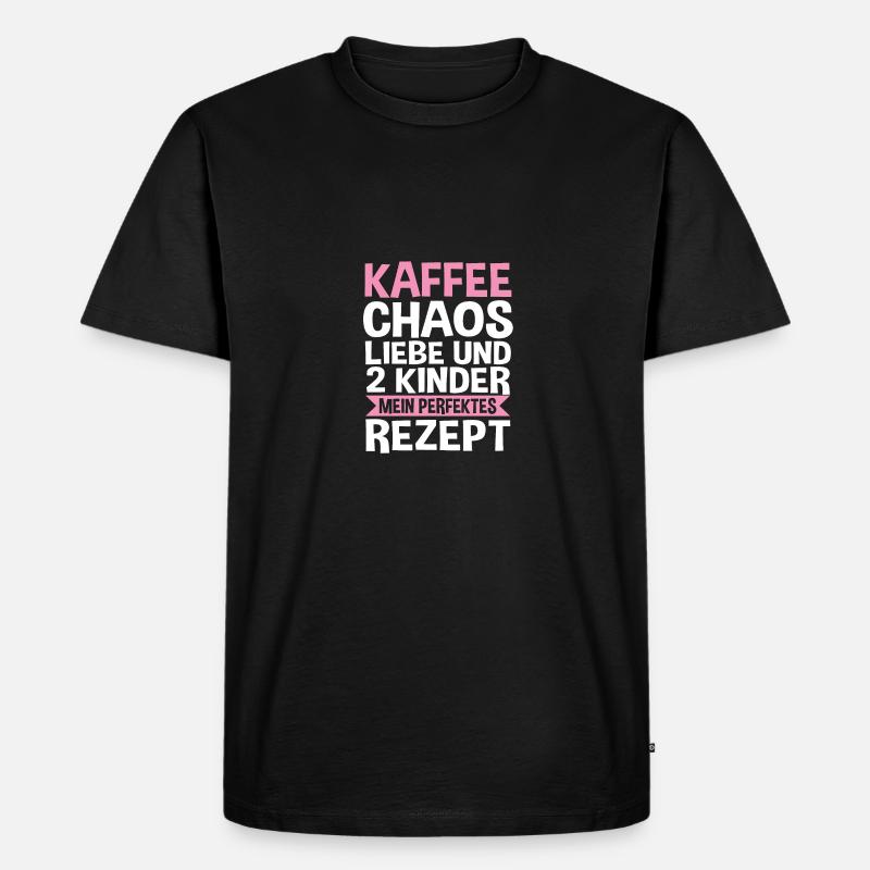 Mama Von 2 Kindern - Männer Premium Bio T-Shirt - Schwarz