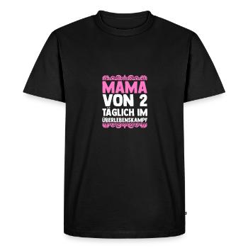 Mom of 2 children - Men's Premium Organic T-Shirt - black - Front - Nico (187cm)