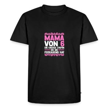 Mom of 6 children - Men's Premium Organic T-Shirt - black - Front - Nico (187cm)