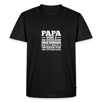 Dad of 5 children - Men's Premium Organic T-Shirt - black - Front - Nico (187cm)