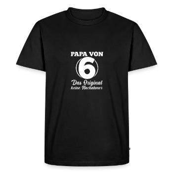 Dad of 6 children - Men's Premium Organic T-Shirt - black - Front - Nico (187cm)