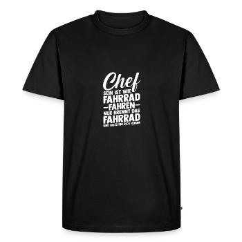 Chef d’équipe Chef de groupe Chef d’équipe Chef de département - T-shirt Premium bio Homme - noir - Devant - Nico (187cm)