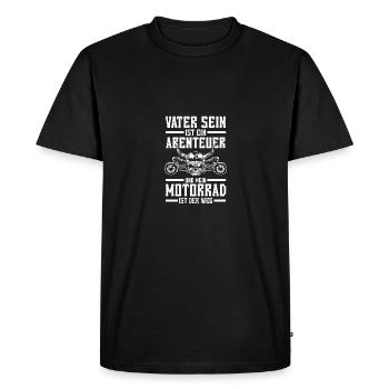 Dad Motorcycle Father Motorcyclist - Men's Premium Organic T-Shirt - black - Front - Nico (187cm)