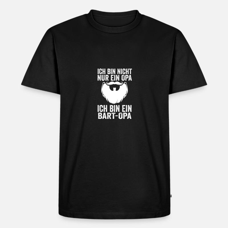 Opa Mit Bart - Männer Premium Bio T-Shirt - Schwarz