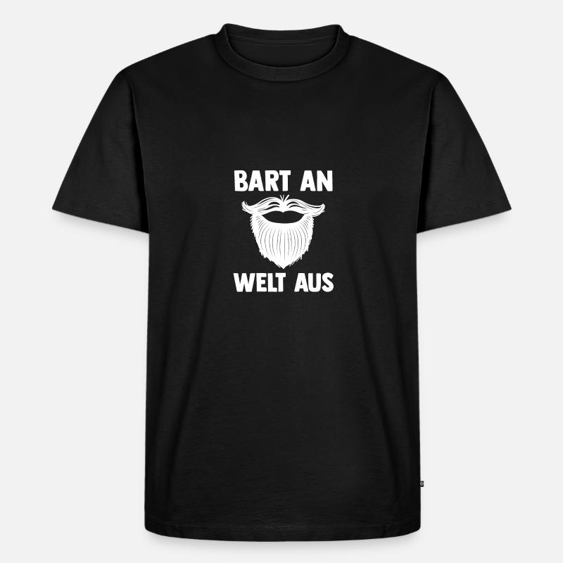 Bärtig Bartträger Bart - Männer Premium Bio T-Shirt - Schwarz